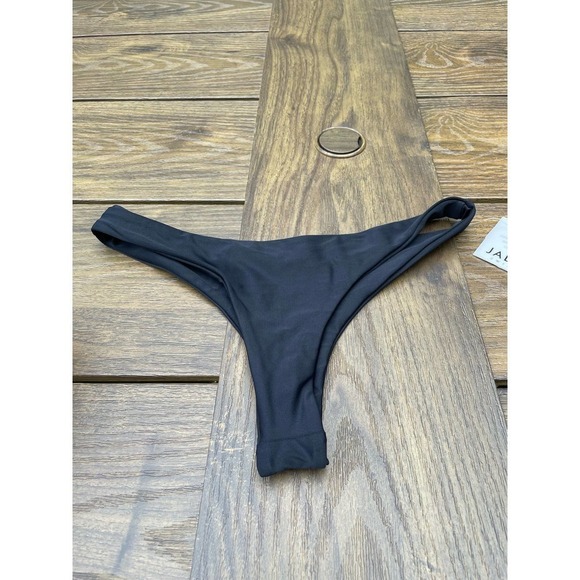 JADE Swim Expose High Cut Bikini Bottoms in Black M feminine basic grannycore - Picture 6 of 8
